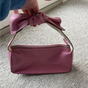 Pink Kate spade York small pink bow handle handbag purse